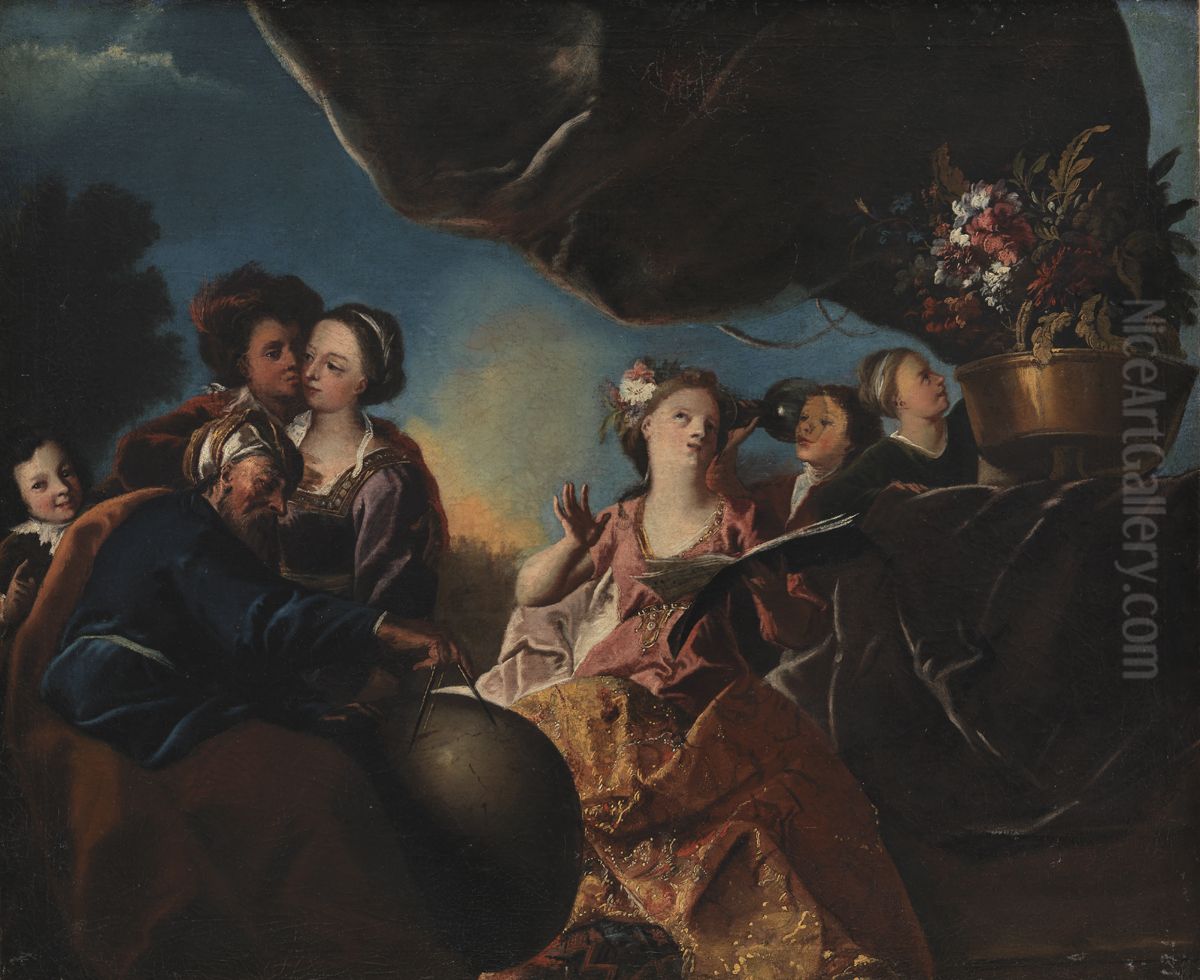 De Fem Sanser Oil Painting by Benoit Le Coffre