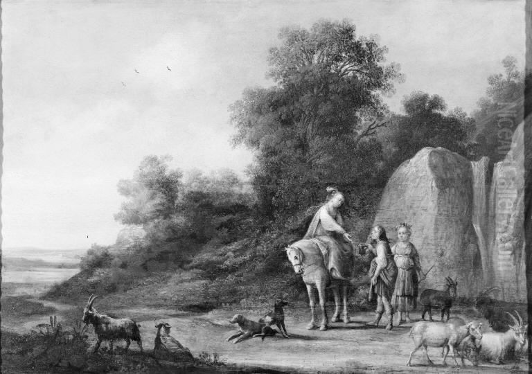 Granida and Daiphilo. Daiphilo Bringing Water to Princess Granida Oil Painting by Pieter Symonsz Potter