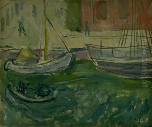 View of Nyhavn Oil Painting by Ludvig Karsten