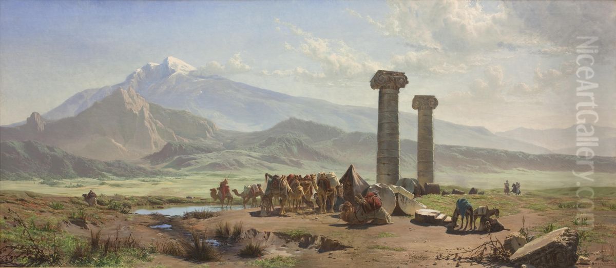 The Lydian Plain near Sardis, Asia Minor (Turkey) Oil Painting by Harald Jerichau