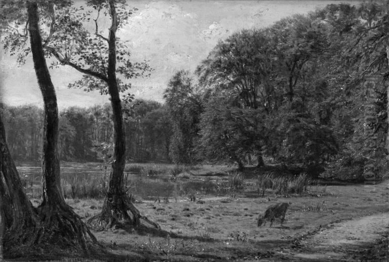 Landskab med motiv fra Fuglsangssoen i Jaegersborg Dyrehave Oil Painting by C. A. Kolle