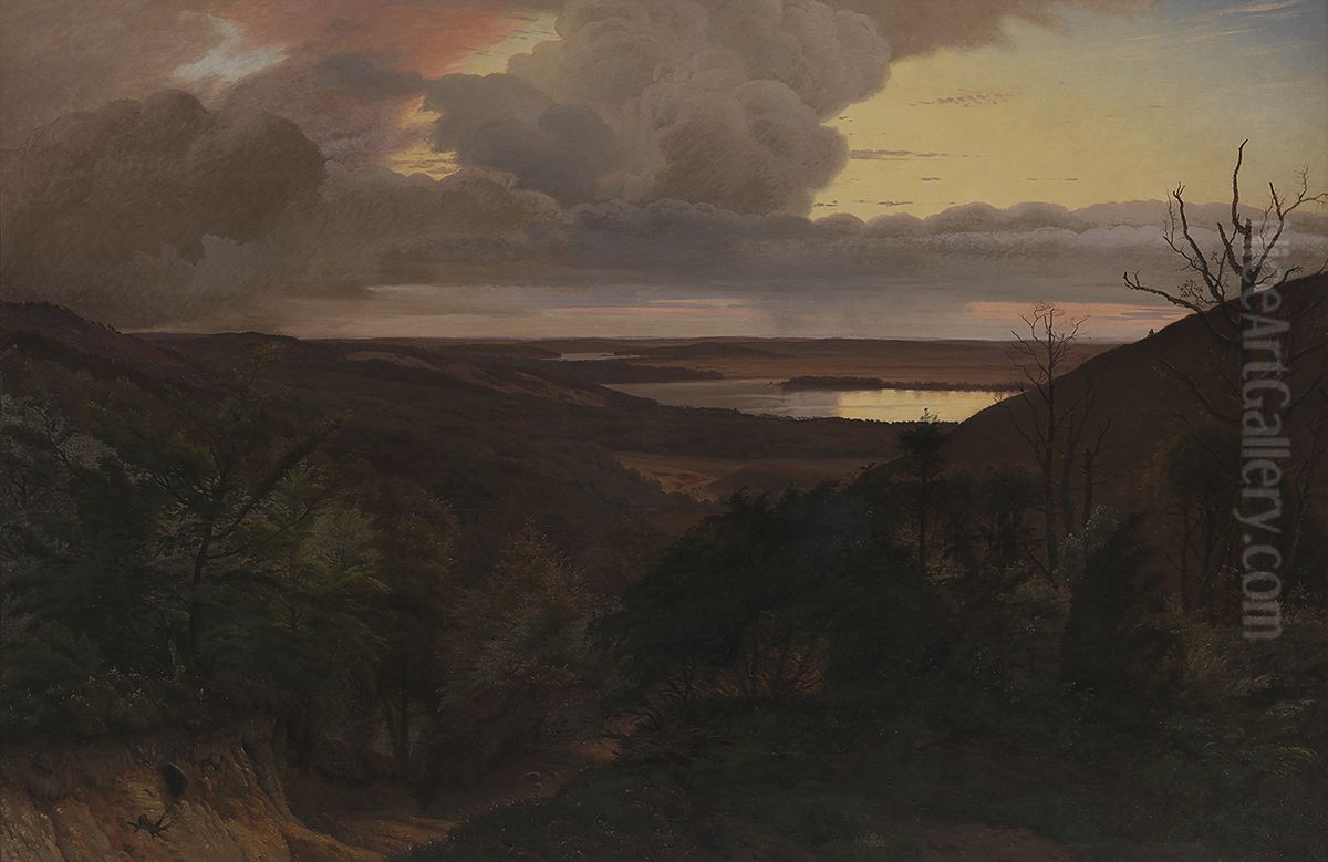 Late Evening near Himmelbjerget, Jutland Oil Painting by Vilhelm Kyhn