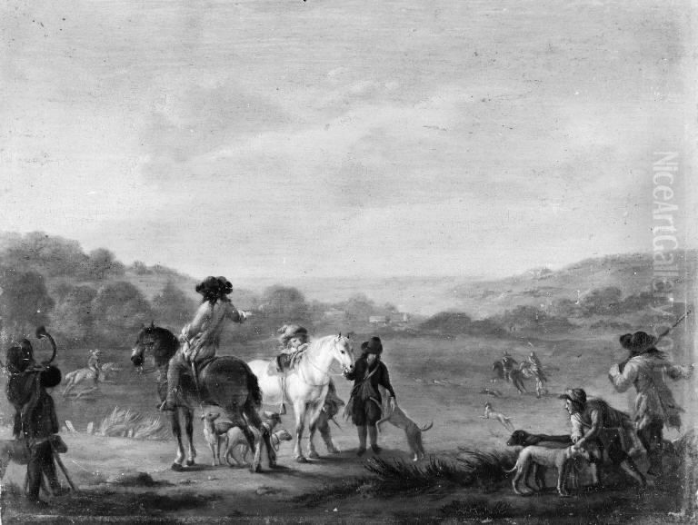 En harejagt Oil Painting by Johann Salomon Wahl