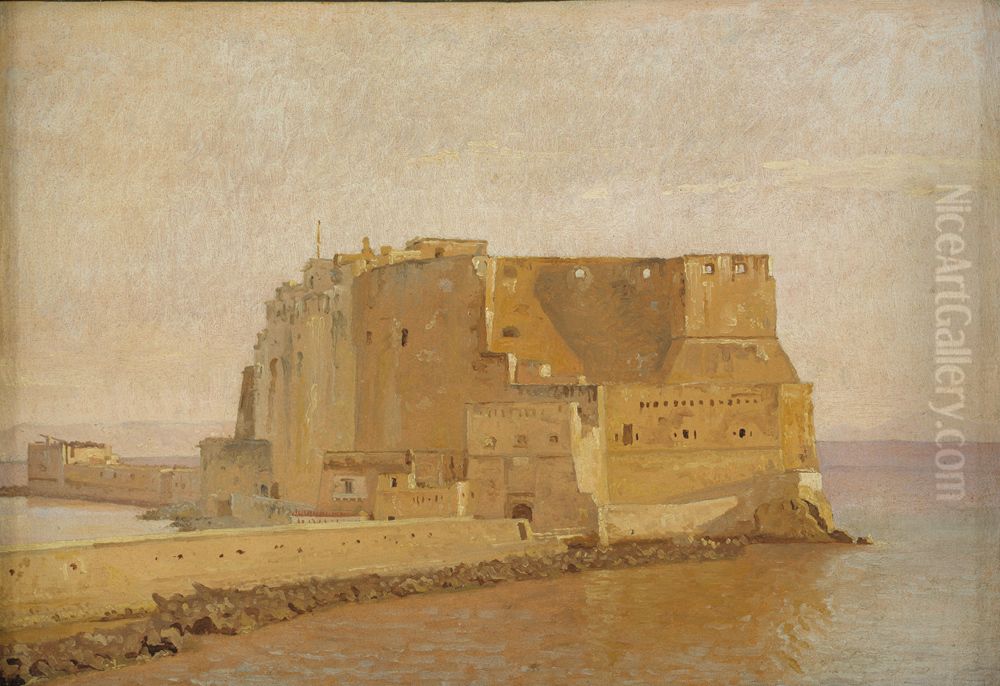 Castel dell'Ovo in Naples Oil Painting by Christen Kobke