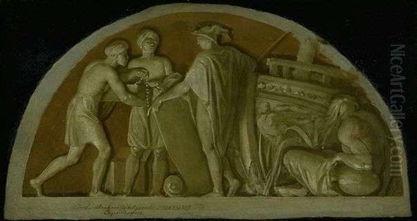 Asiatic Trade Oil Painting by Nicolai Abildgaard