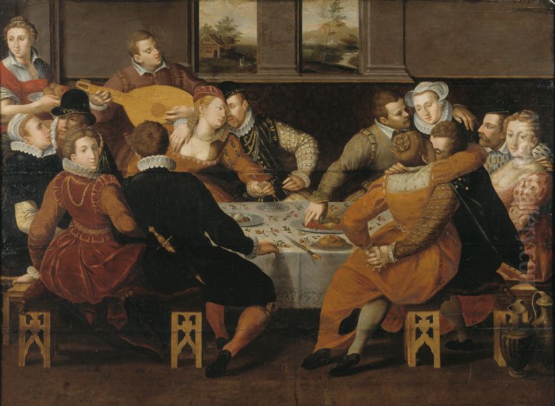 Sinful Mankind Surprised by the Day of Judgment Oil Painting by Dirck Barendsz.