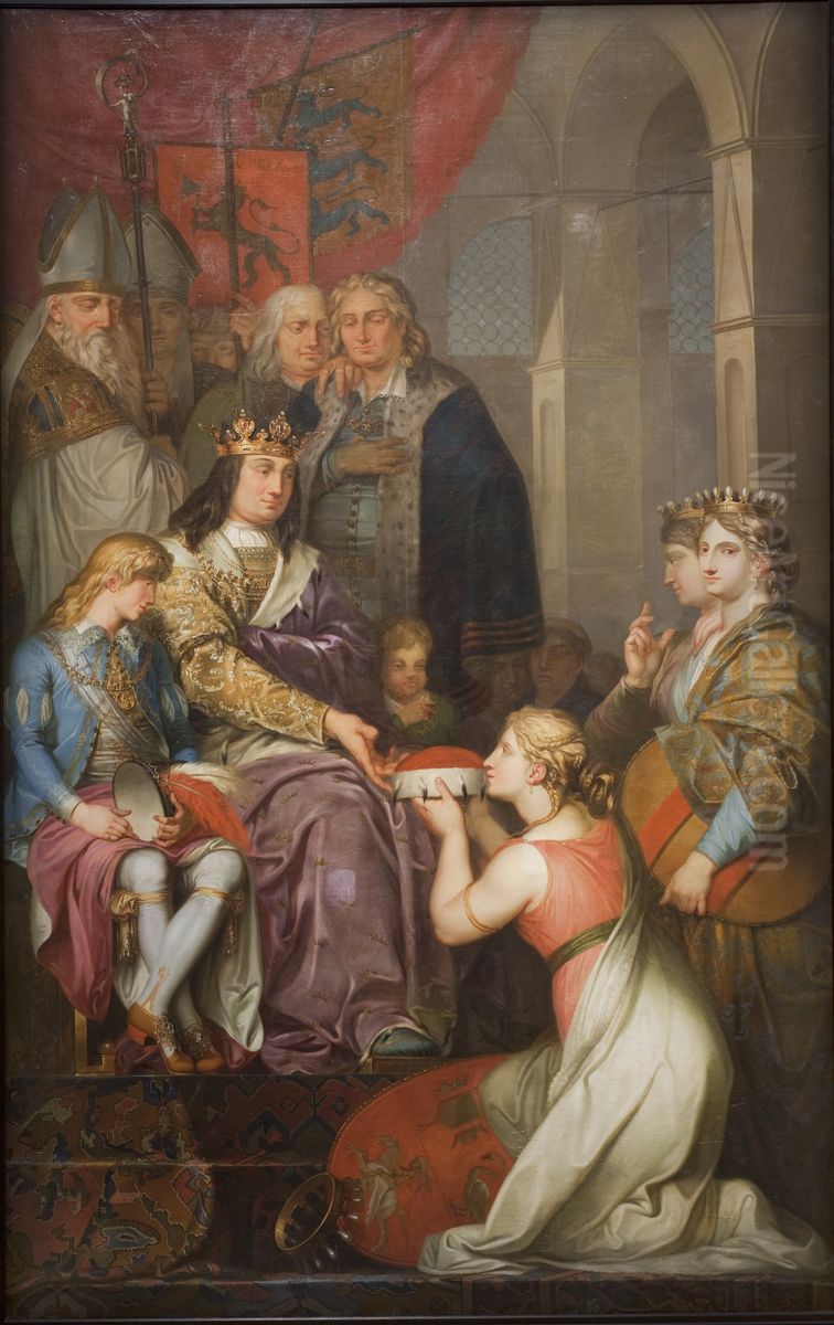 Christian I Proclaiming Holstein a Duchy in 1474. Painted for Christiansborg Castle Oil Painting by Nicolai Abildgaard