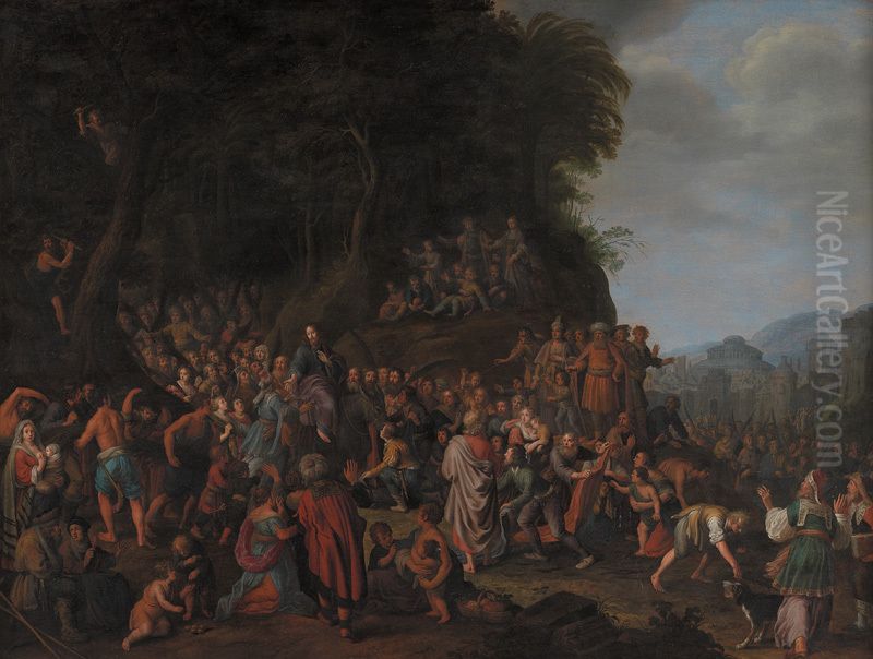 Christ's Entry into Jerusalem Oil Painting by Adriaen van Nieulandt the younger