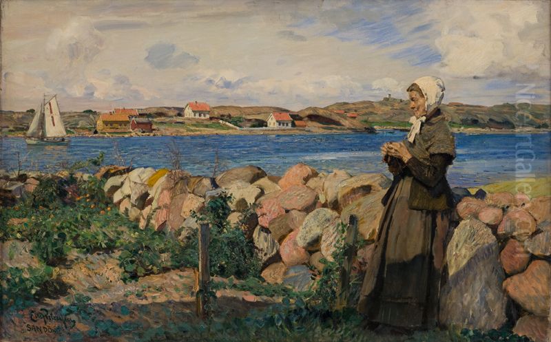 From the Norwegian Archipelago Oil Painting by Eilif Peterssen