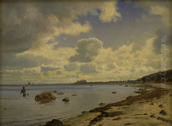 Sjaellands nordkyst med udsigt til Kronborg Oil Painting by Vilhelm Kyhn