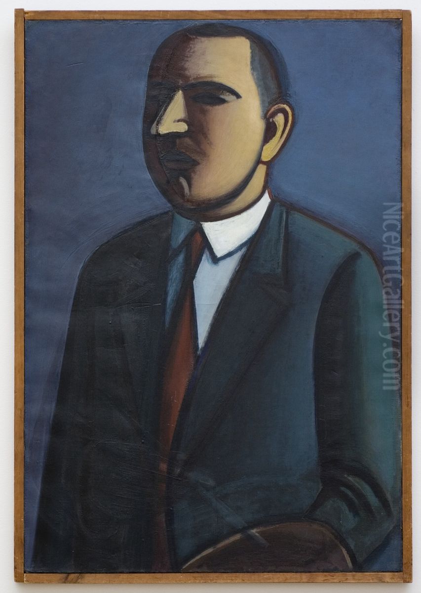 Selvportraet Oil Painting by Vilhelm Lundstrom