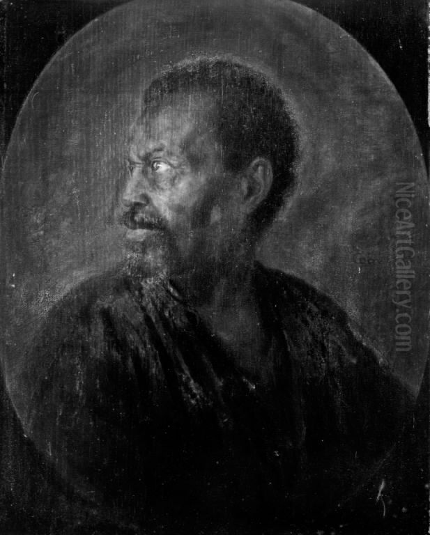 Head of an African Oil Painting by Gerrit Dou