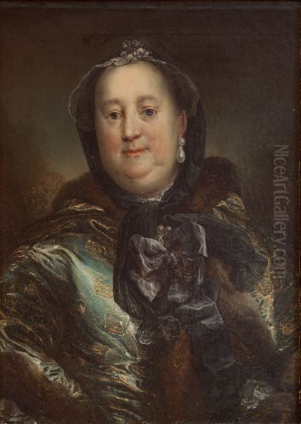 Portraet af hertuginde Antoinette Amalie af Braunschweig-Wolfenbuttel (1696-1762) Oil Painting by Carl Gustaf Pilo