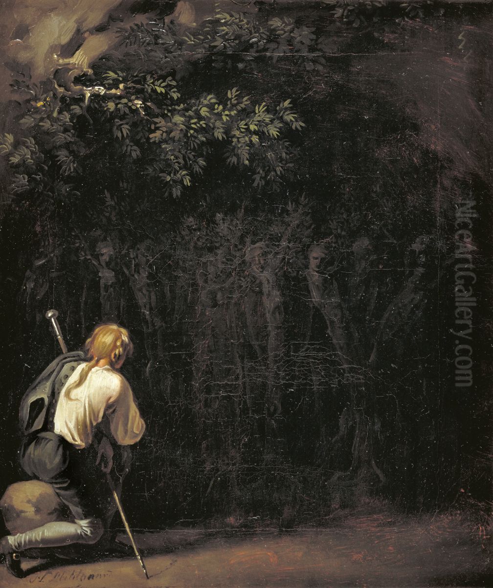 The Prayers of the Potuans at the Feast of the Unfathomable God Oil Painting by Nicolai Abildgaard