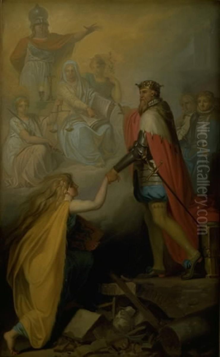 Christian III Succouring Denmark Oil Painting by Nicolai Abildgaard