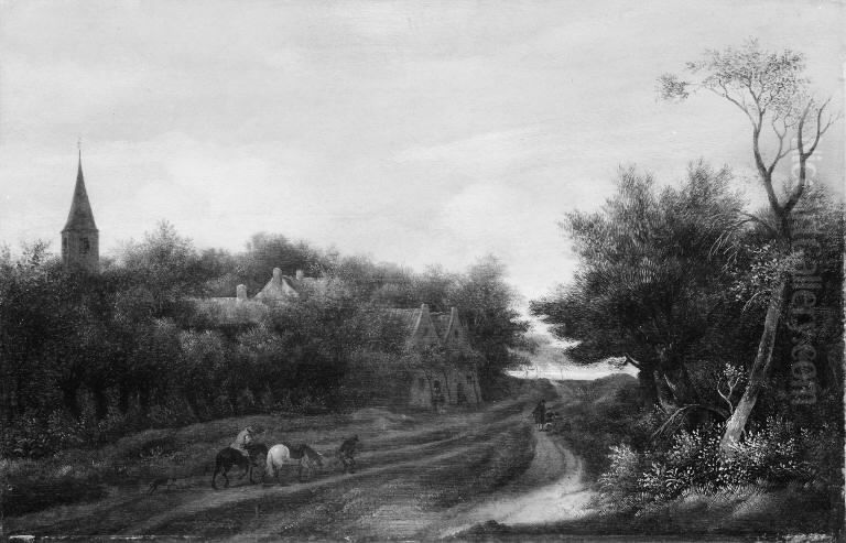 Road near Village Oil Painting by Guillam Dubois