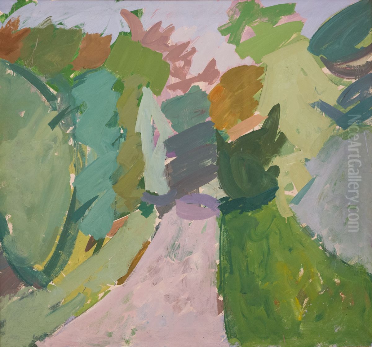 Vej gennem skov Oil Painting by Edvard Weie