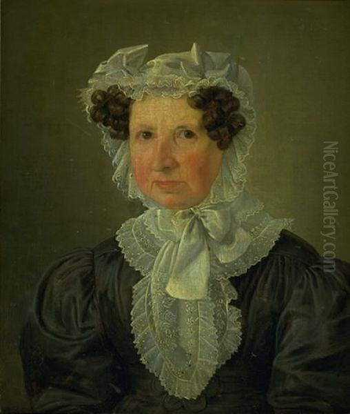 Portraet af jomfru Nissen Oil Painting by Wilhelm Bendz