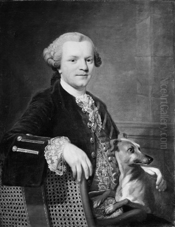 Portrait of Freiherr von Munchhausen Oil Painting by Johann Georg Ziesenis