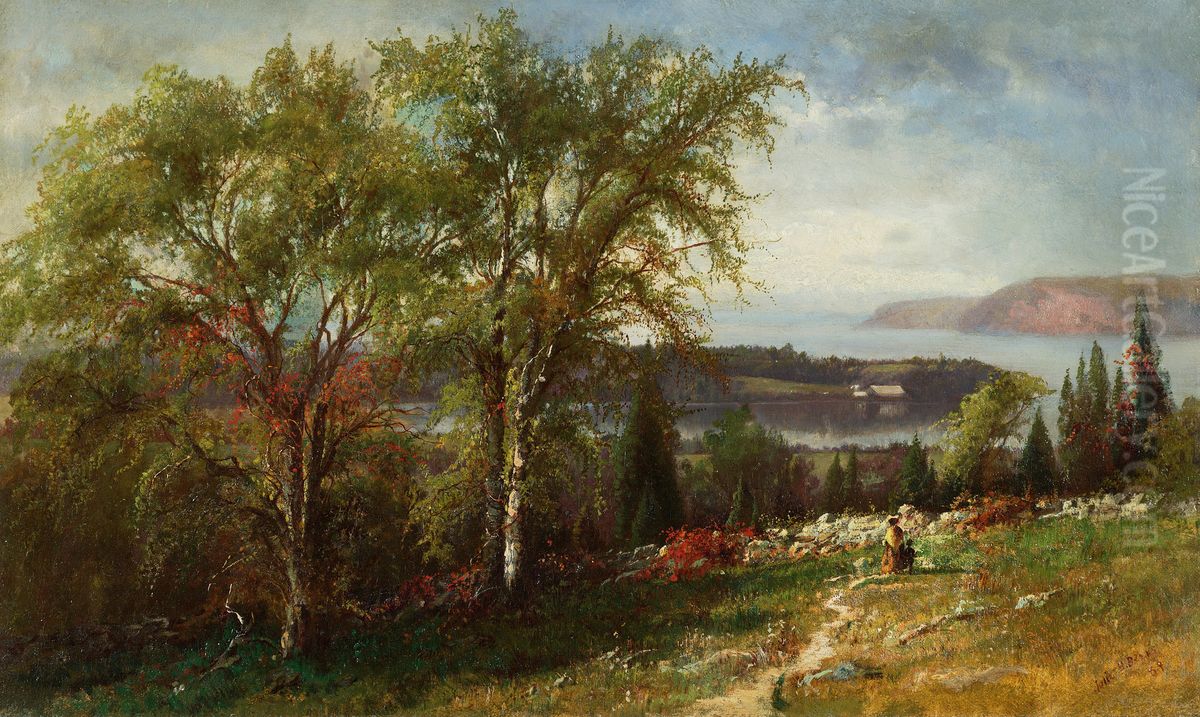 Hudson River at Croton Point Oil Painting by Julie (Hart) Beers