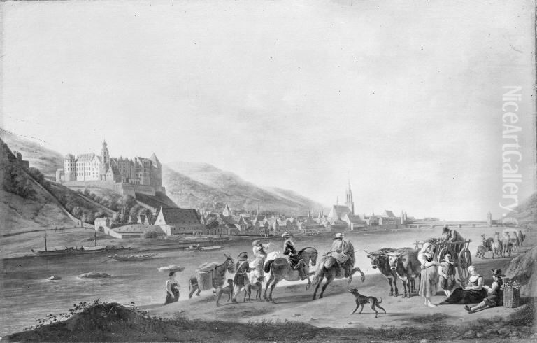 View of Heidelberg Oil Painting by Gerrit Adriaenszoon Berckheyde