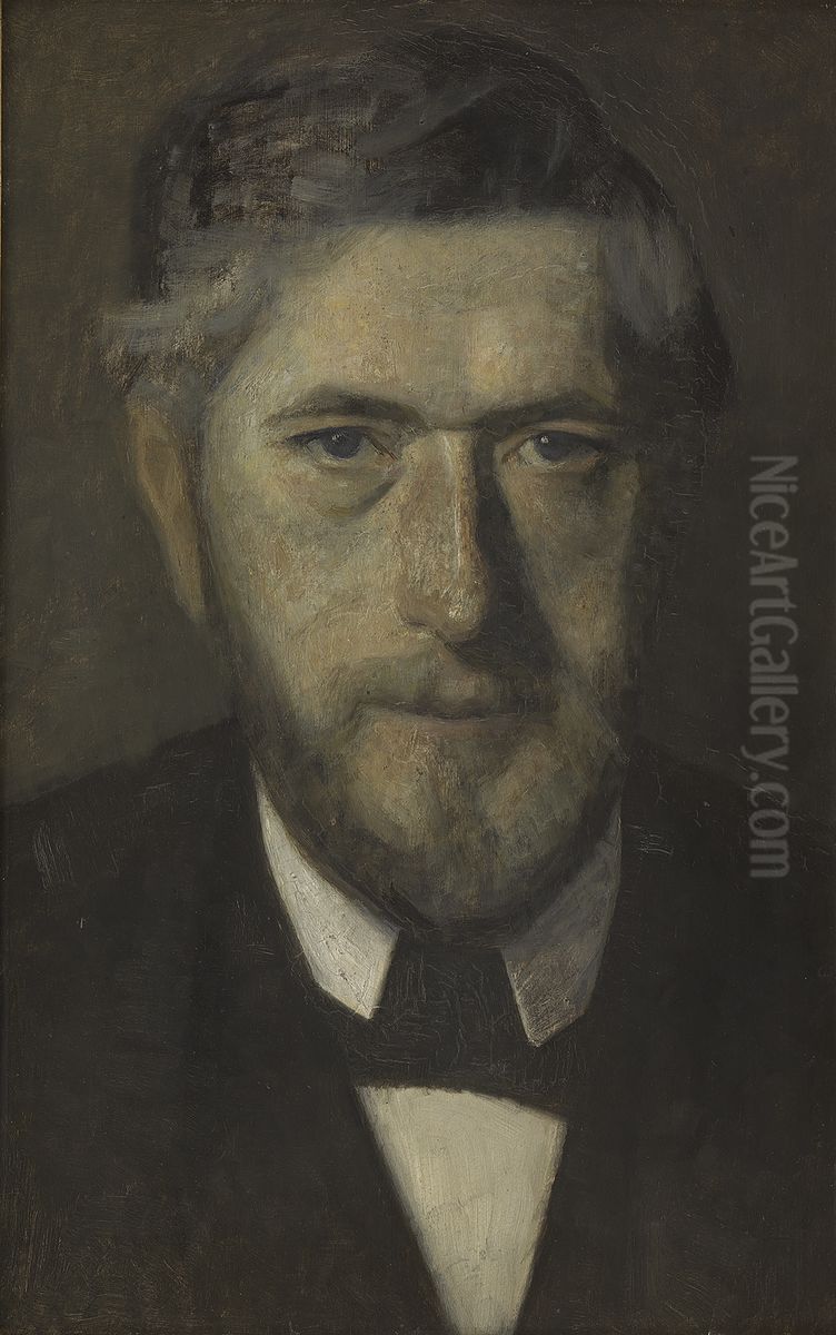 J.F. Willumsen Oil Painting by Vilhelm Hammershoi