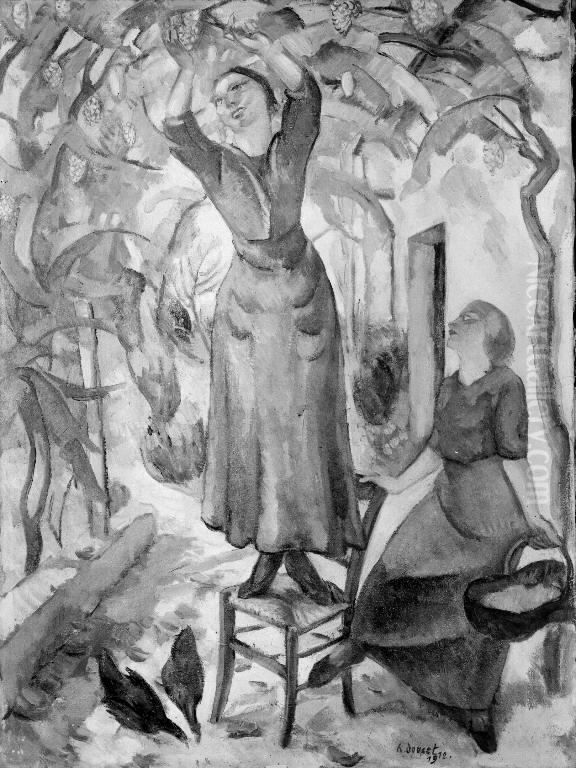 Grape Picking Oil Painting by Henri Doucet