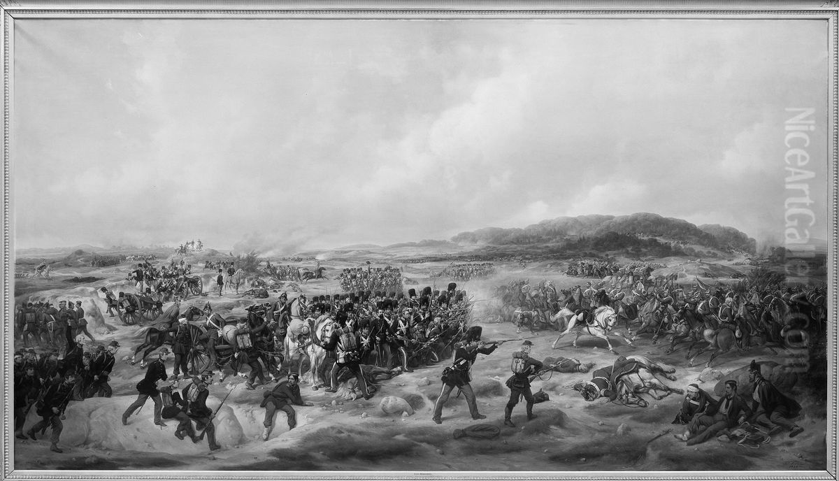 Slaget ved Isted den 25. juli 1850 Oil Painting by Niels Simonsen