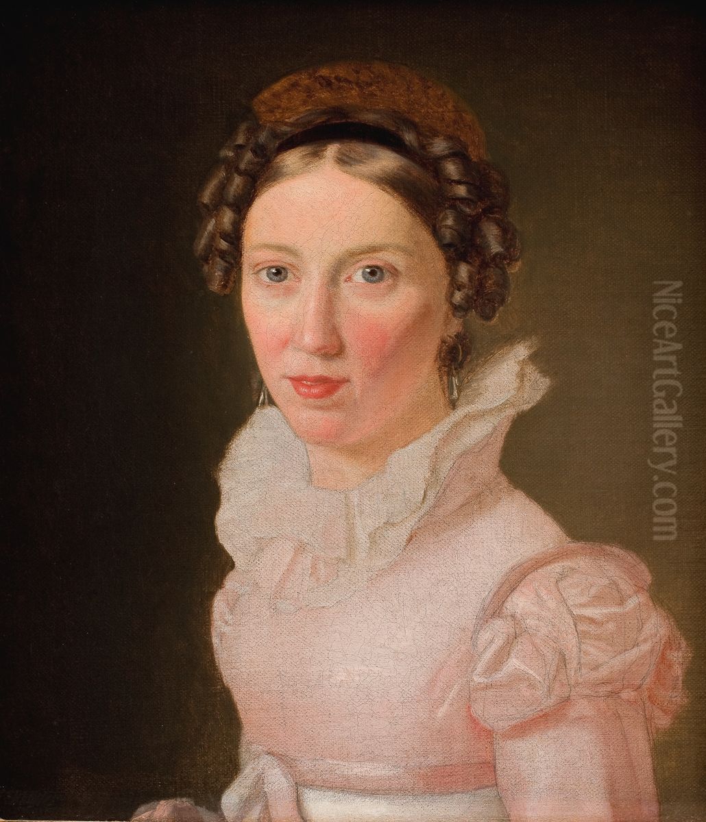 Suzanne Juel. The Artist's Sister-in-Law and later to Become his Third Wife Oil Painting by Christoffer Wilhelm Eckersberg