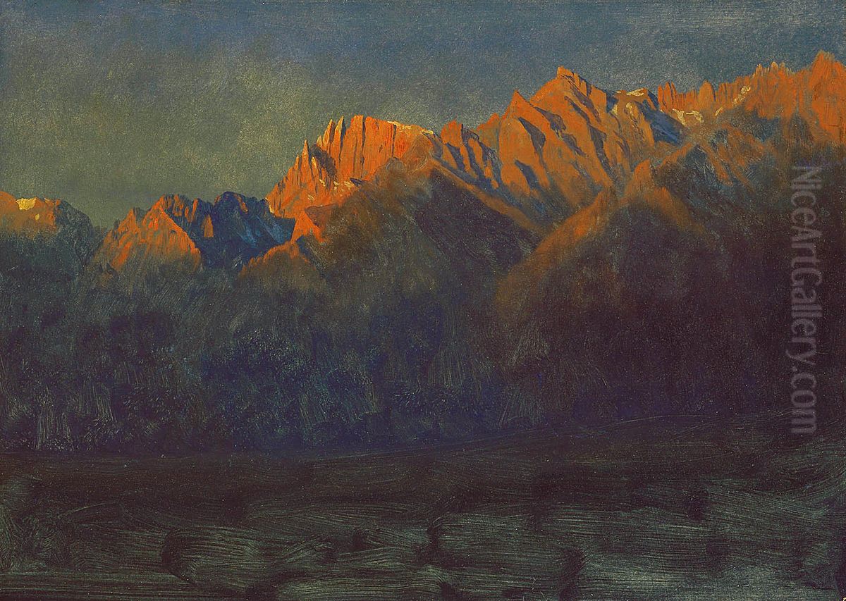 Sunrise in the Sierras Oil Painting by Albert Bierstadt