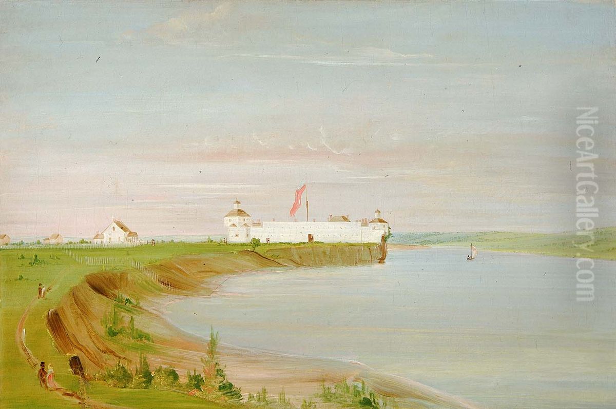 Rock Island, United States Garrison Oil Painting by George Catlin