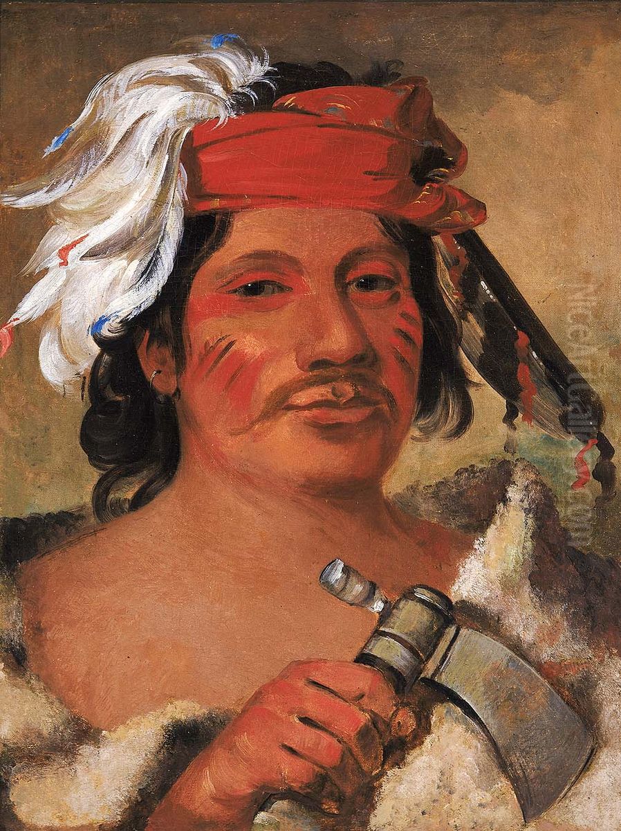 Seneca Steele, a Great Libertine Oil Painting by George Catlin