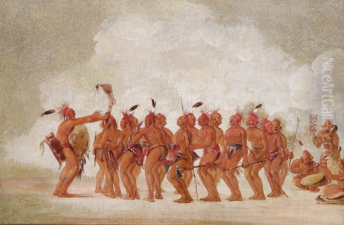 Slave Dance, Sac and Fox Oil Painting by George Catlin