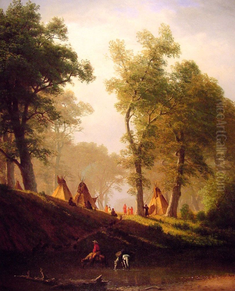 The Wolf River Oil Painting by Albert Bierstadt