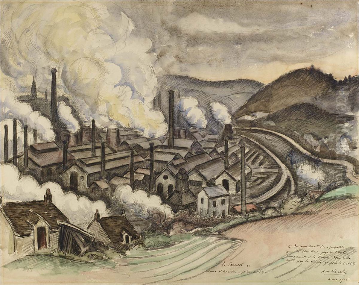 Le Creusot, Usines Schnider (Partie Nord) Oil Painting by Louis Charlot