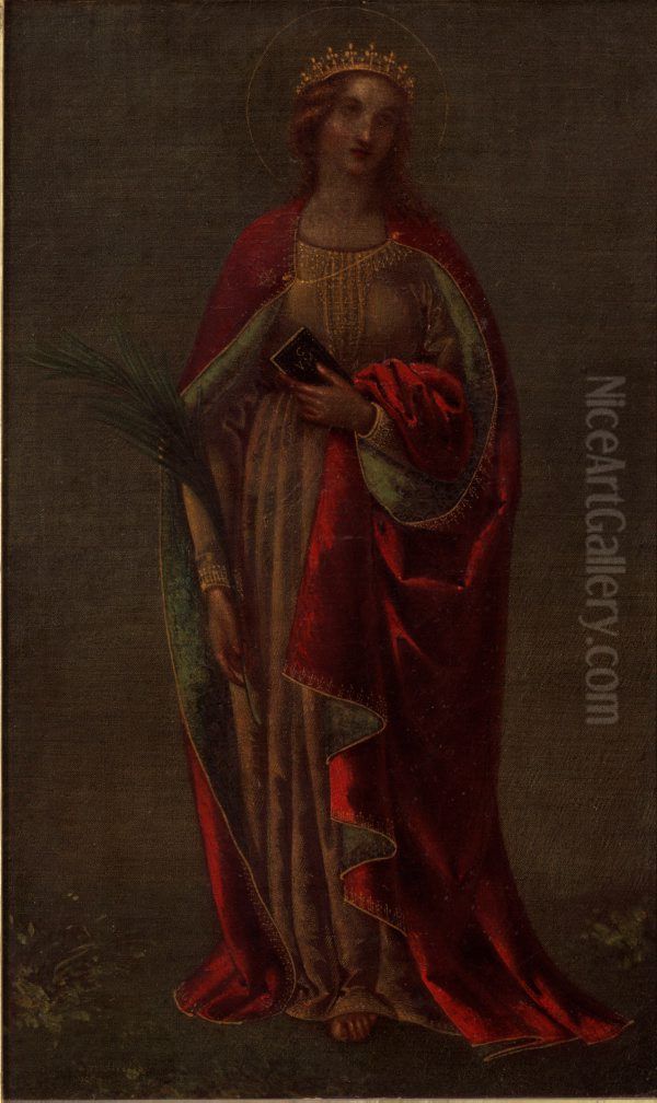 St. Catherine Oil Painting by Adelaide Eliza Ironside