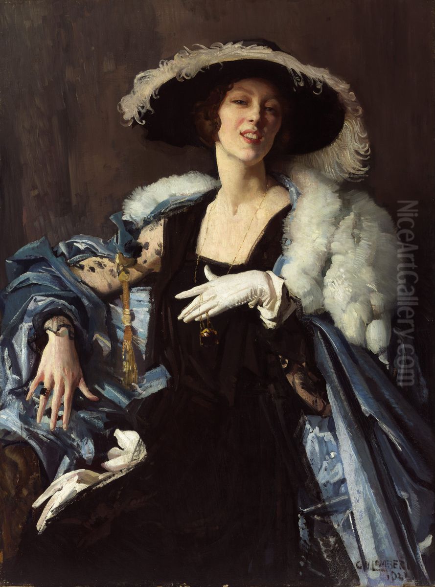 The white glove Oil Painting by George W. Lambert