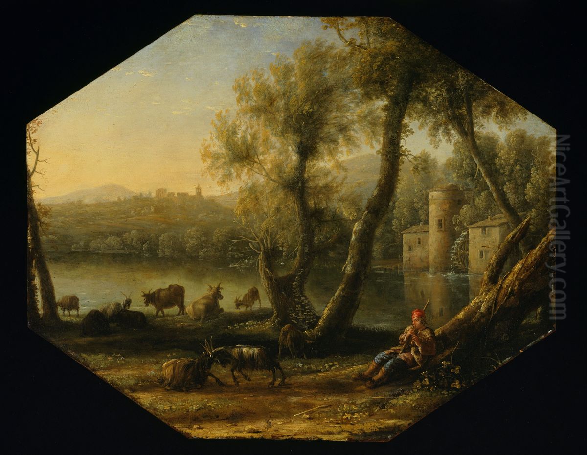 Pastoral landscape Oil Painting by Claude Lorrain (Claude Gellee)