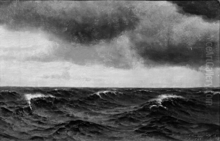 Bygevejr. Nordsoen Oil Painting by Andreas Riis Carstensen