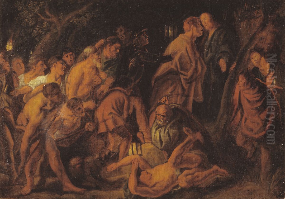 The Betrayal and Arrest of Christ in Gethsemane Oil Painting by Jacob Jordaens