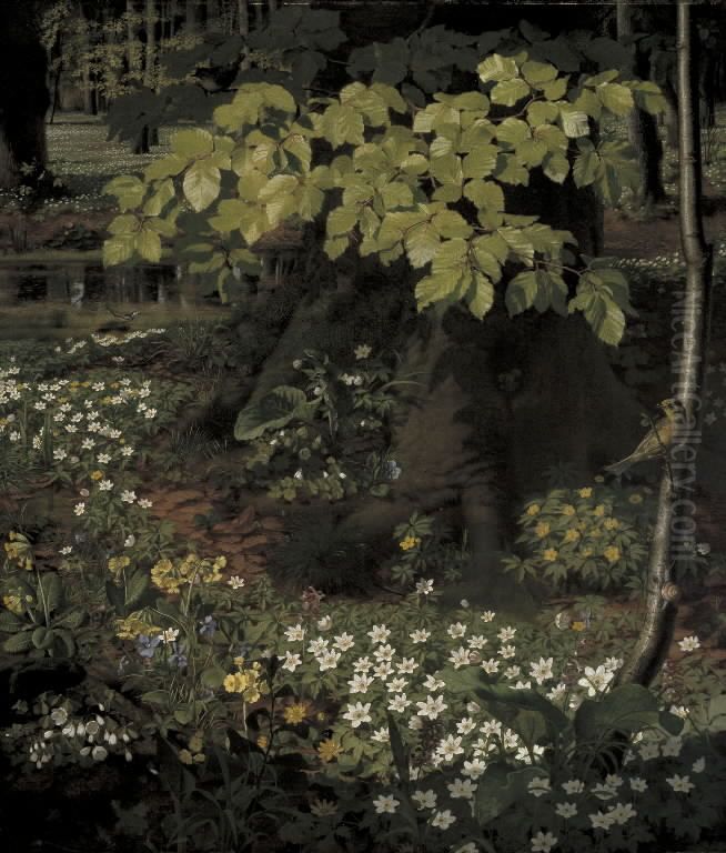 Forar i Charlottenlund Skov Oil Painting by O.D. Ottesen