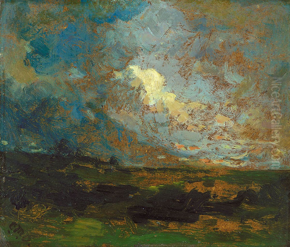 After the Shower Oil Painting by Edward Mitchell Bannister