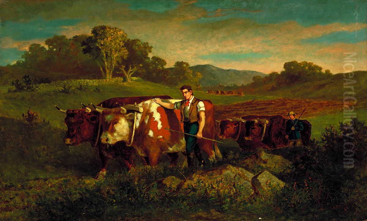 Herdsmen with Cows Oil Painting by Edward Mitchell Bannister