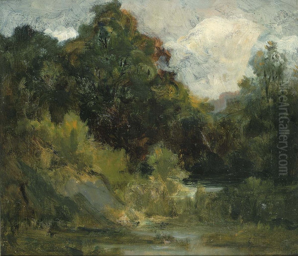 Landscape (trees) Oil Painting by Edward Mitchell Bannister