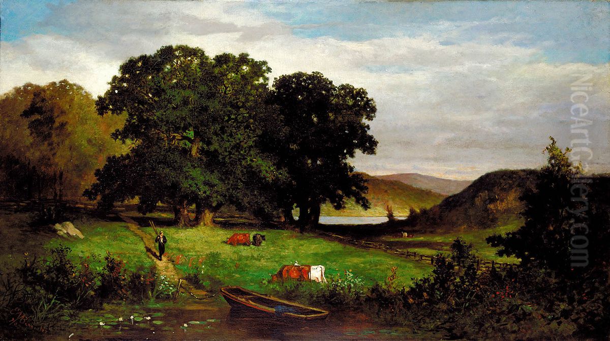 Oak Trees Oil Painting by Edward Mitchell Bannister