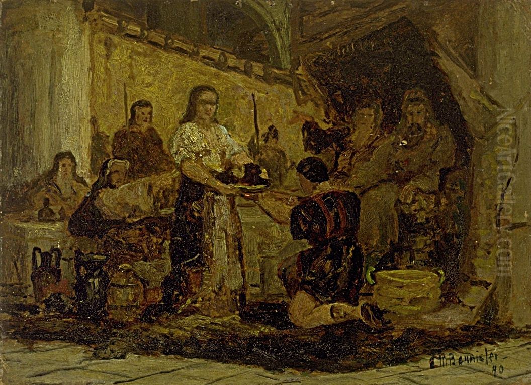 Salome Receiving the Head of John the Baptist Oil Painting by Edward Mitchell Bannister