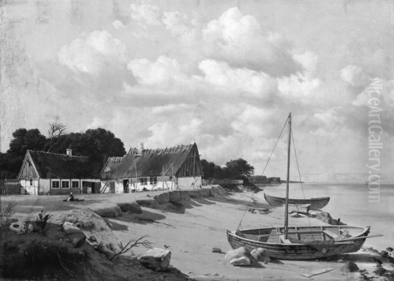 Kystparti ved Tarbaek. Eftermiddag Oil Painting by Heinrich Buntzen