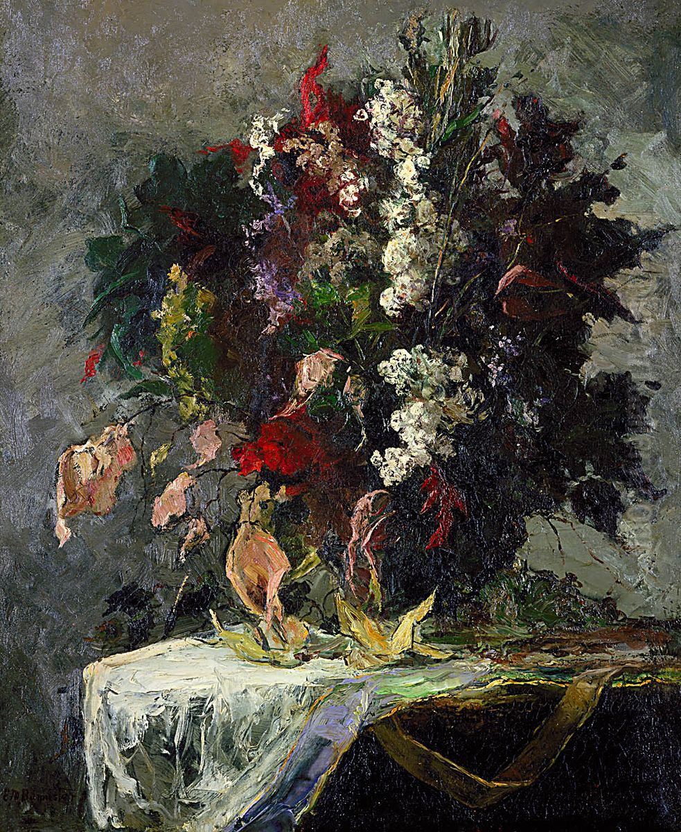 Untitled (floral still life) Oil Painting by Edward Mitchell Bannister