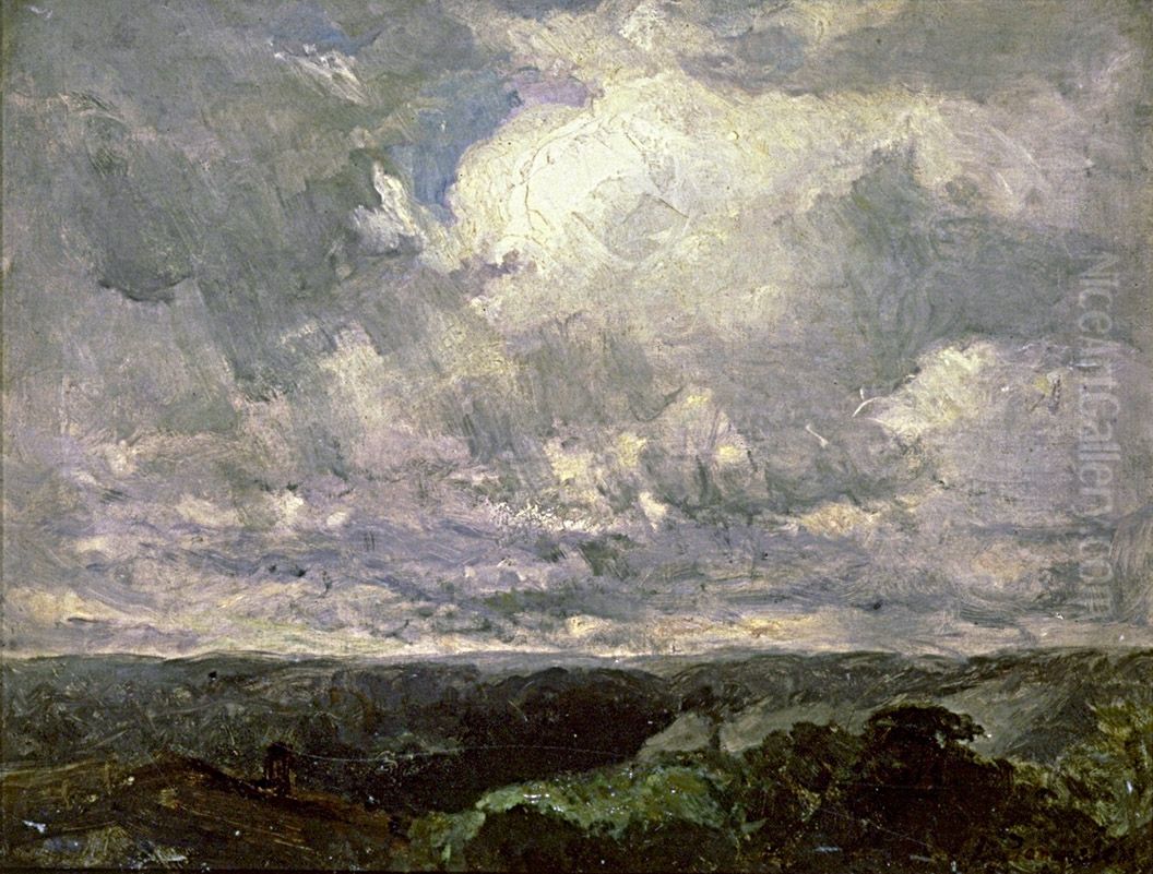 Untitled (landscape, cloudy sky) Oil Painting by Edward Mitchell Bannister