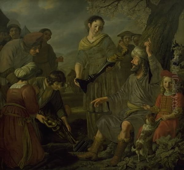 Jacob Burying the Pagan Idols Oil Painting by Jan Victors
